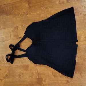 Women's Lane Bryant Swim Top, Top Only, Blk Lace Layered, Underwire, Sz 36D